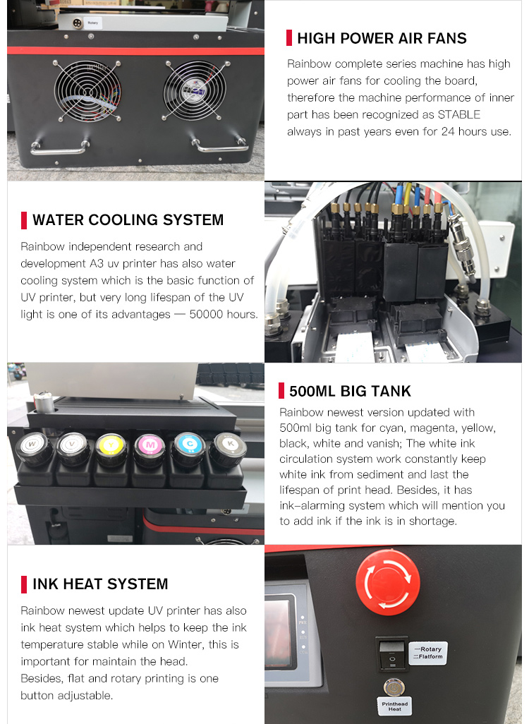 details of a3 uv printer RB-4030pro uv flatbed printer